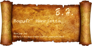 Bogyó Henrietta névjegykártya