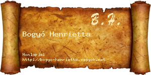 Bogyó Henrietta névjegykártya