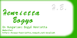 henrietta bogyo business card
